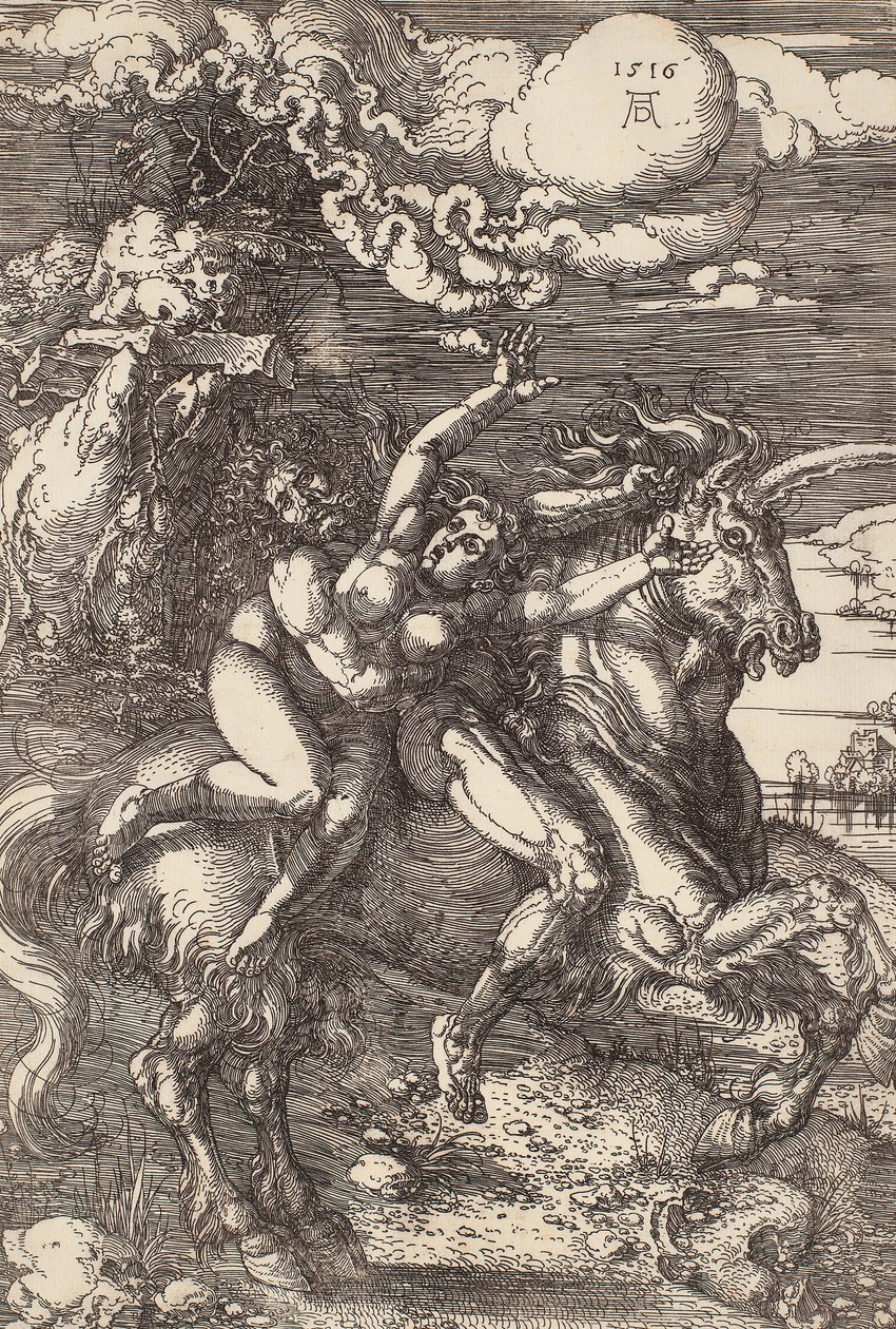 Proserpine elrablása egyszarvún alkotó: Albrecht Dürer