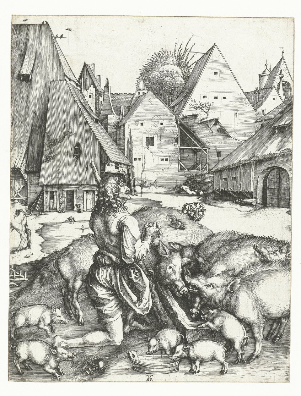 A tékozló fiú a disznókkal alkotó: Albrecht Dürer