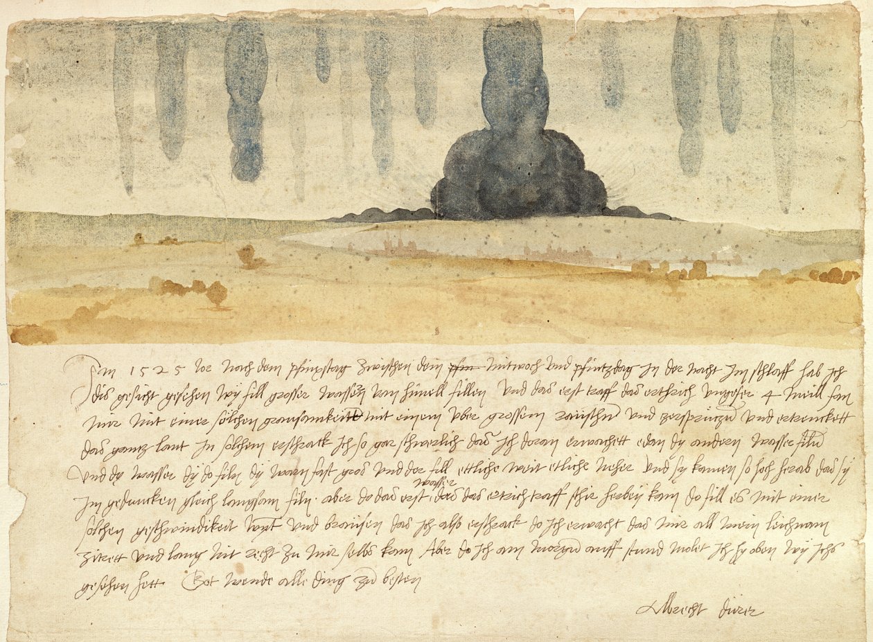 Álomtáj szöveggel, 1526 (toll, tinta és wc papíron) alkotó: Albrecht Dürer