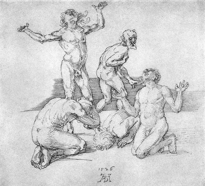 Öt férfi akt alkotó: Albrecht Dürer