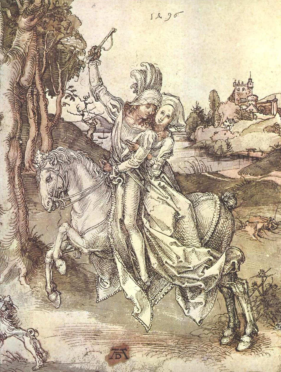 Fiatal pár lóháton alkotó: Albrecht Dürer