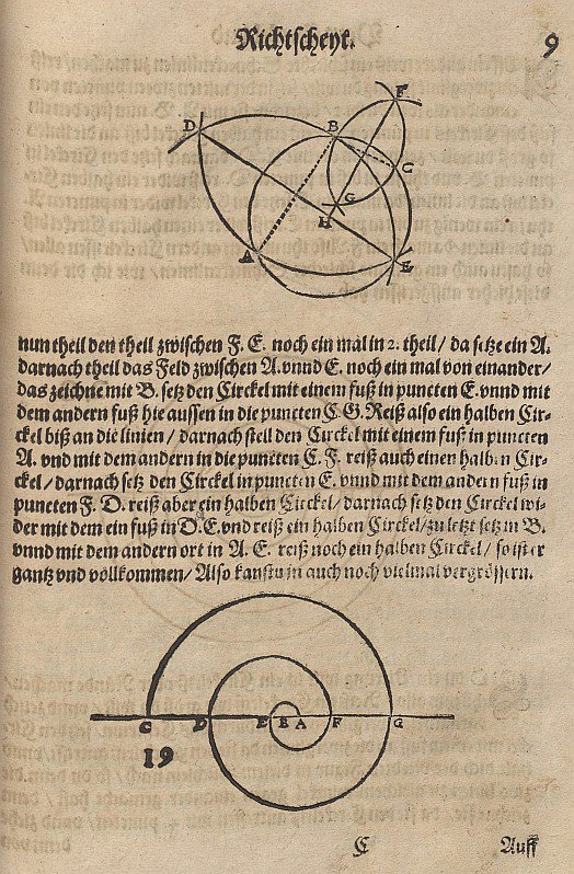 Egy kör építése három megadott ponton keresztül alkotó: Albrecht Dürer