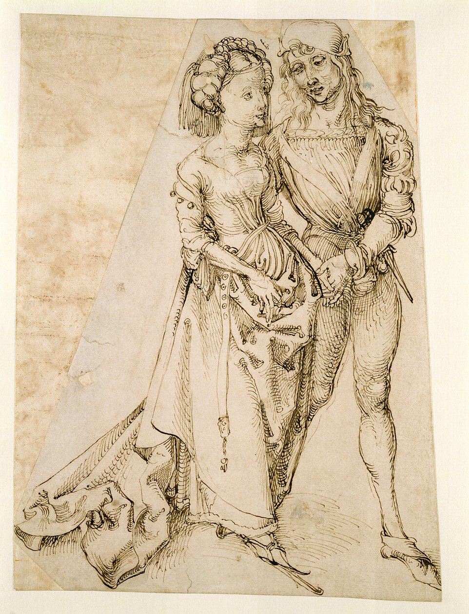 Szerelmesek (toll és barna tinta fehér papíron) alkotó: Albrecht Dürer