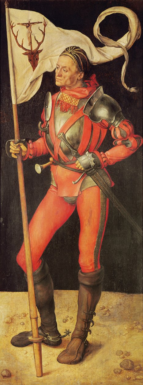 Lukas Paumgartner Szent Eustaceként, a Paumgartner-oltár jobb oldali táblája, 1500 körül (tempera a panelen) (lásd még: 495745) alkotó: Albrecht Dürer