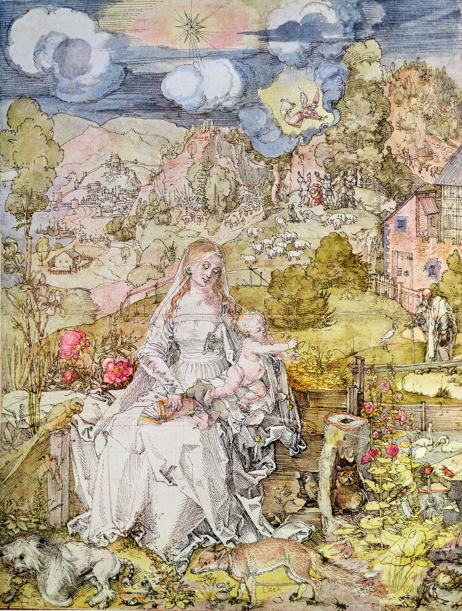 Madonna és gyermeke (akvarell) alkotó: Albrecht Dürer