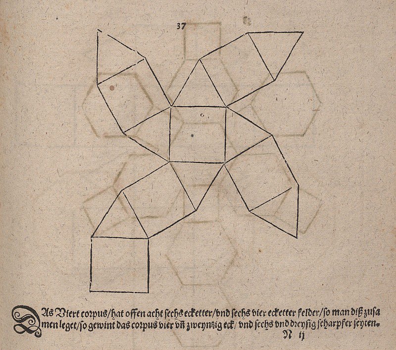 Kuboktaéder hálózatfejlesztése alkotó: Albrecht Dürer