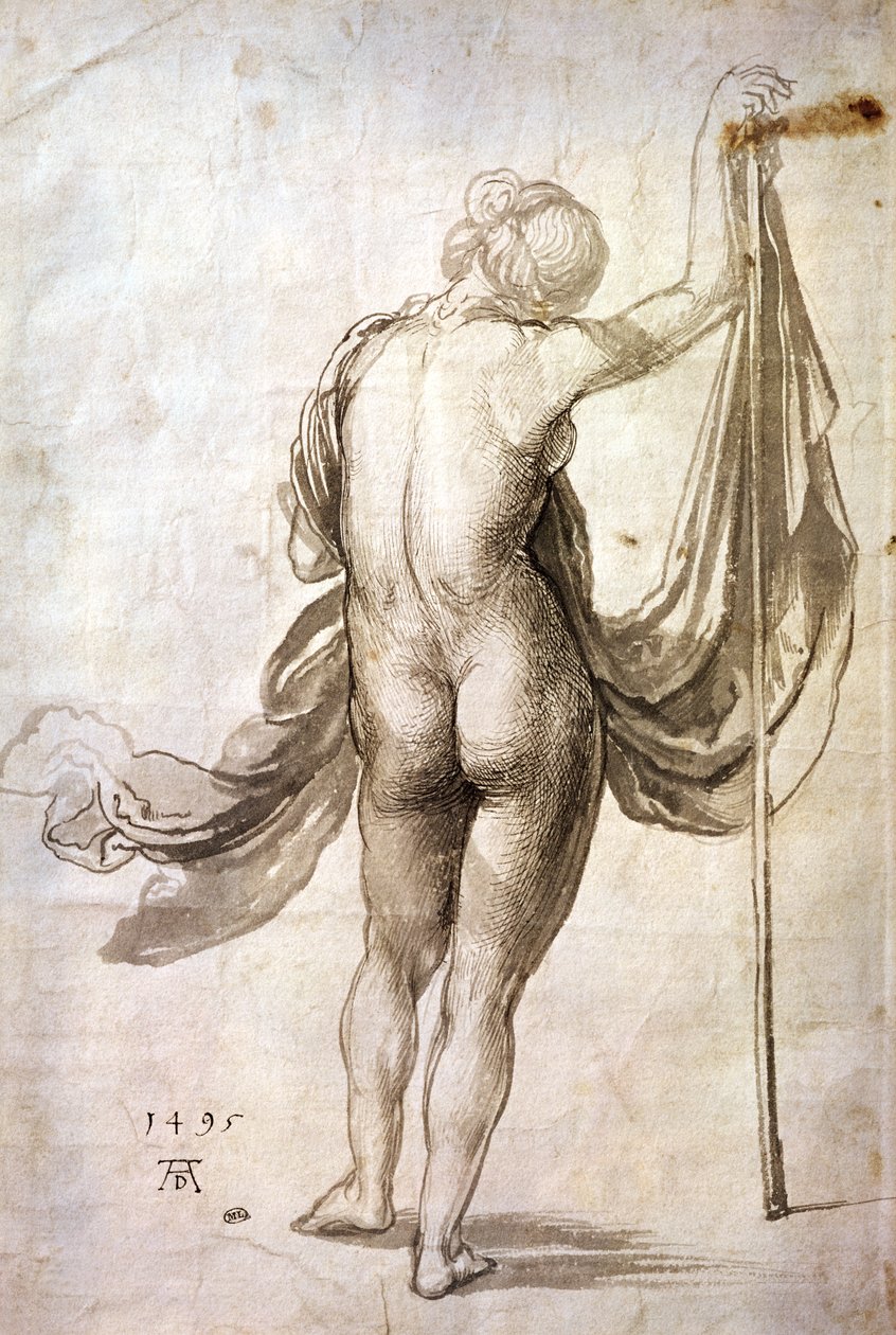 Nude Study vagy Meztelen nő hátulról alkotó: Albrecht Dürer