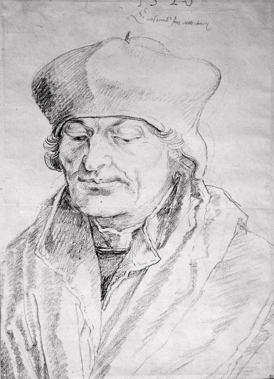 Desiderius Erasmus (1469-1536) portréja 1520 (szén papíron) alkotó: Albrecht Dürer