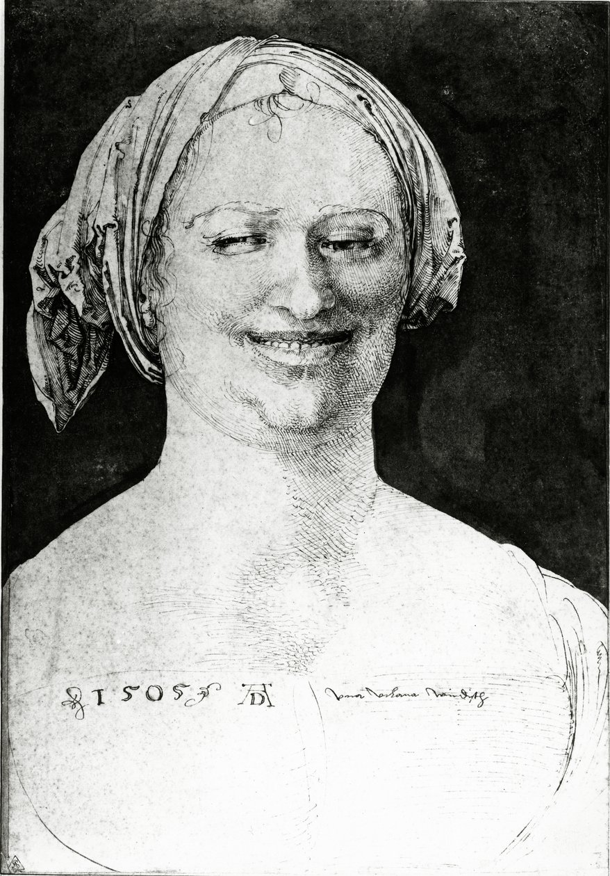 Parasztasszony portréja, 1505 (toll, tinta és mosás papíron) alkotó: Albrecht Dürer