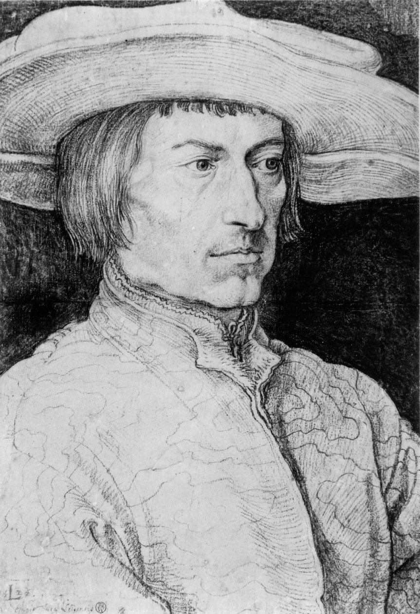 Egy ismeretlen férfi portréja, 1525 (szén papíron) alkotó: Albrecht Dürer