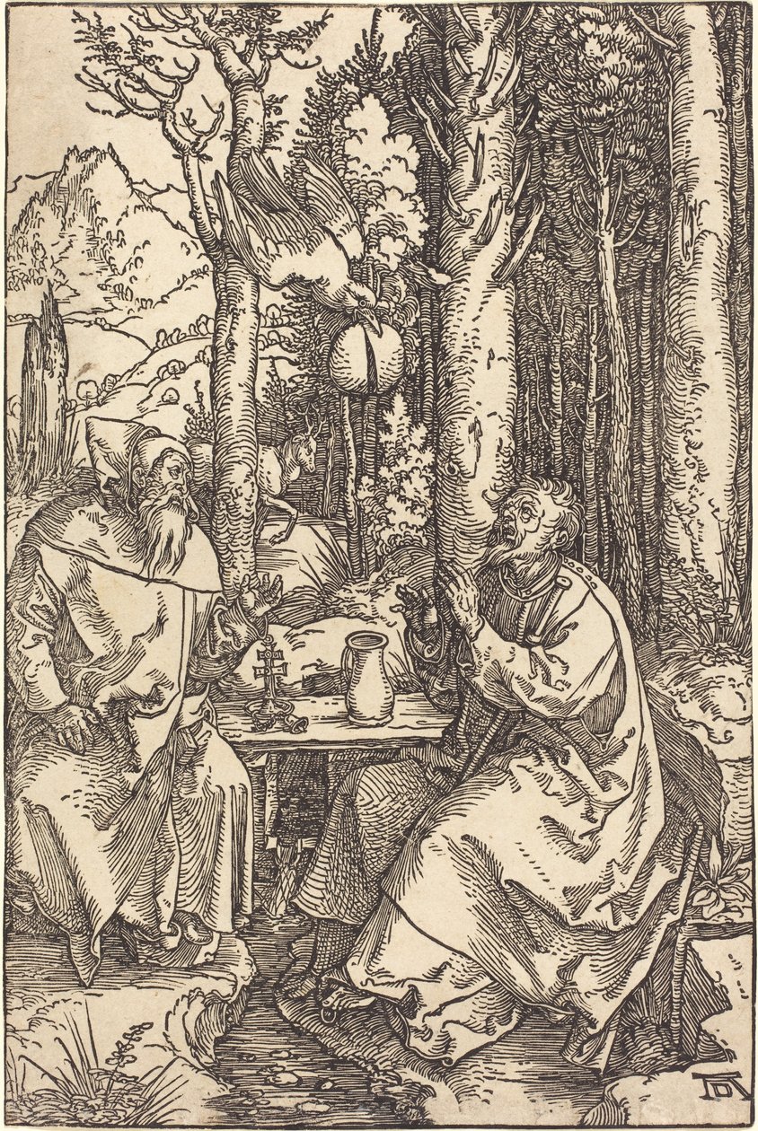 Szent Antal és Szent Pál a vadonban alkotó: Albrecht Dürer