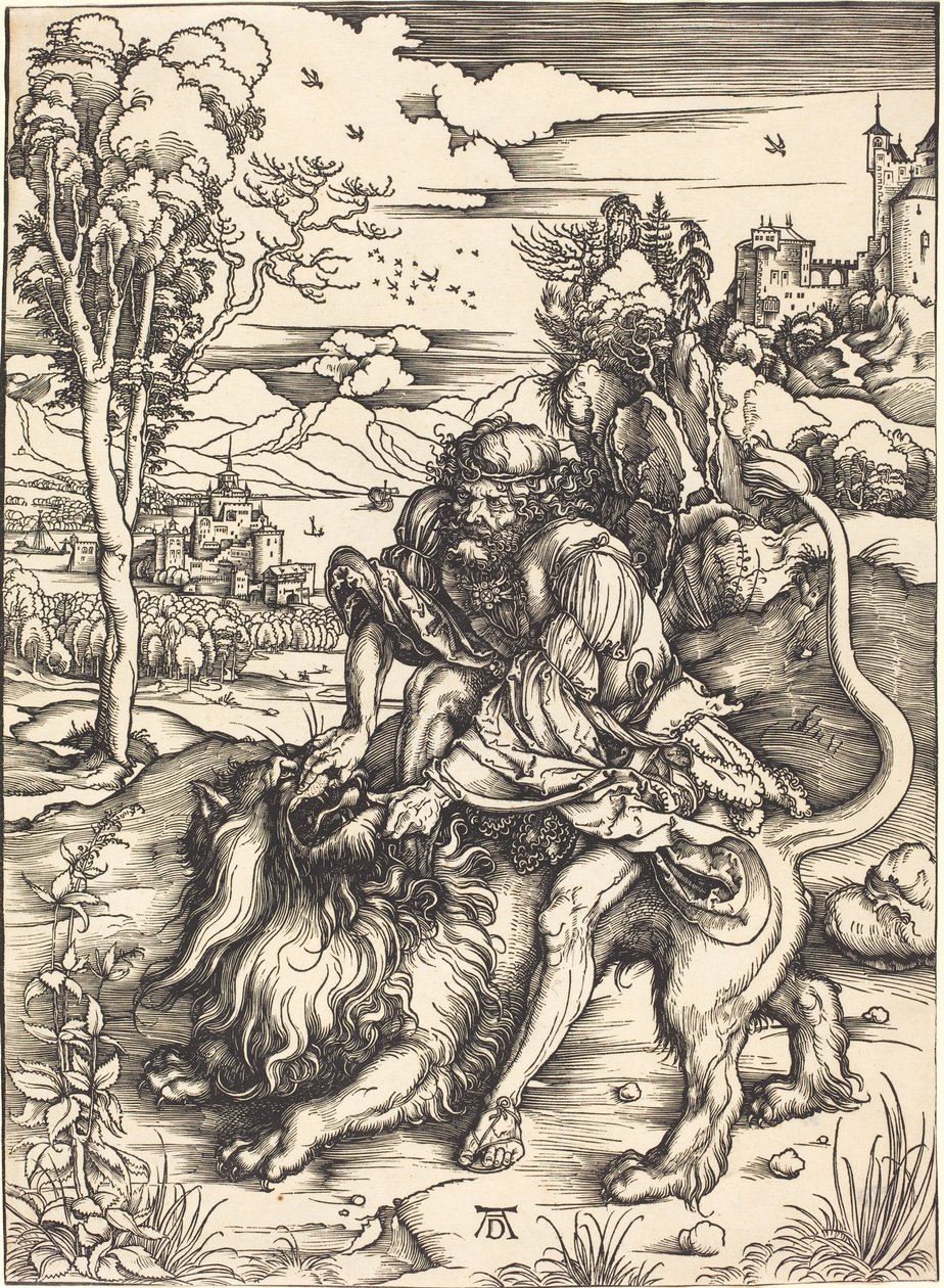 Sámson Harc az oroszlánnal alkotó: Albrecht Dürer