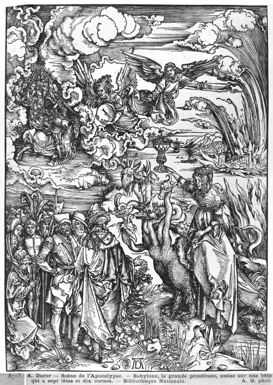 Jelenet az Apokalipszisből, a nagy babiloni kurvából alkotó: Albrecht Dürer