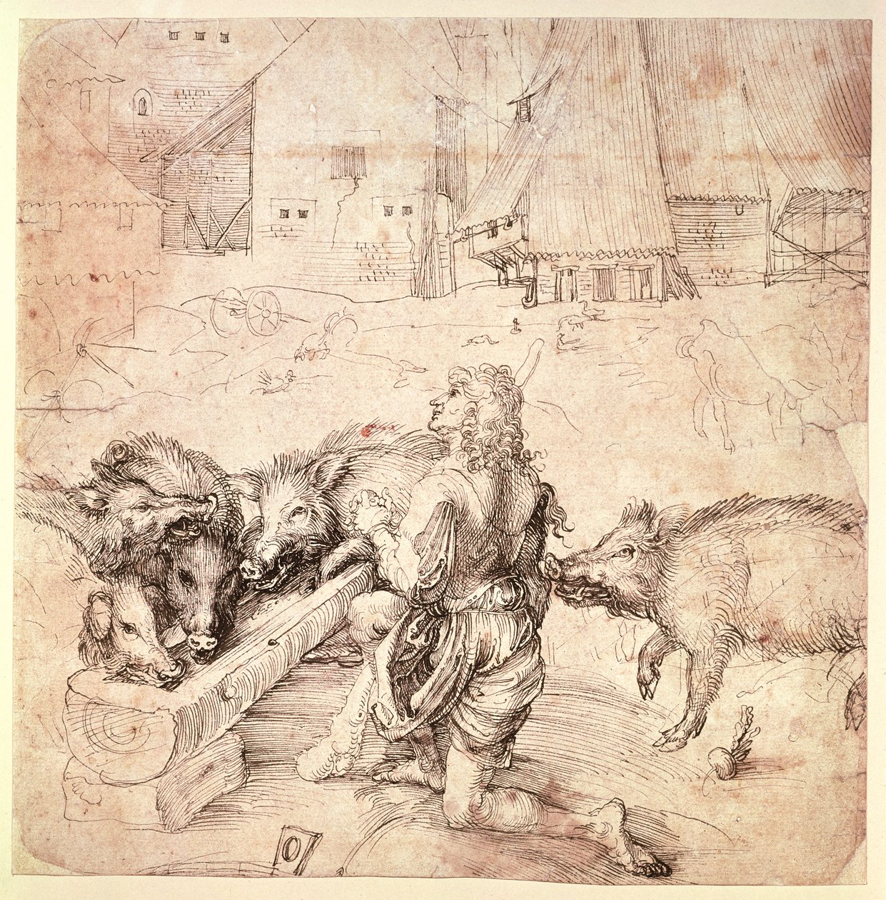 Tanulmány a tékozló fiú metszetéhez alkotó: Albrecht Dürer