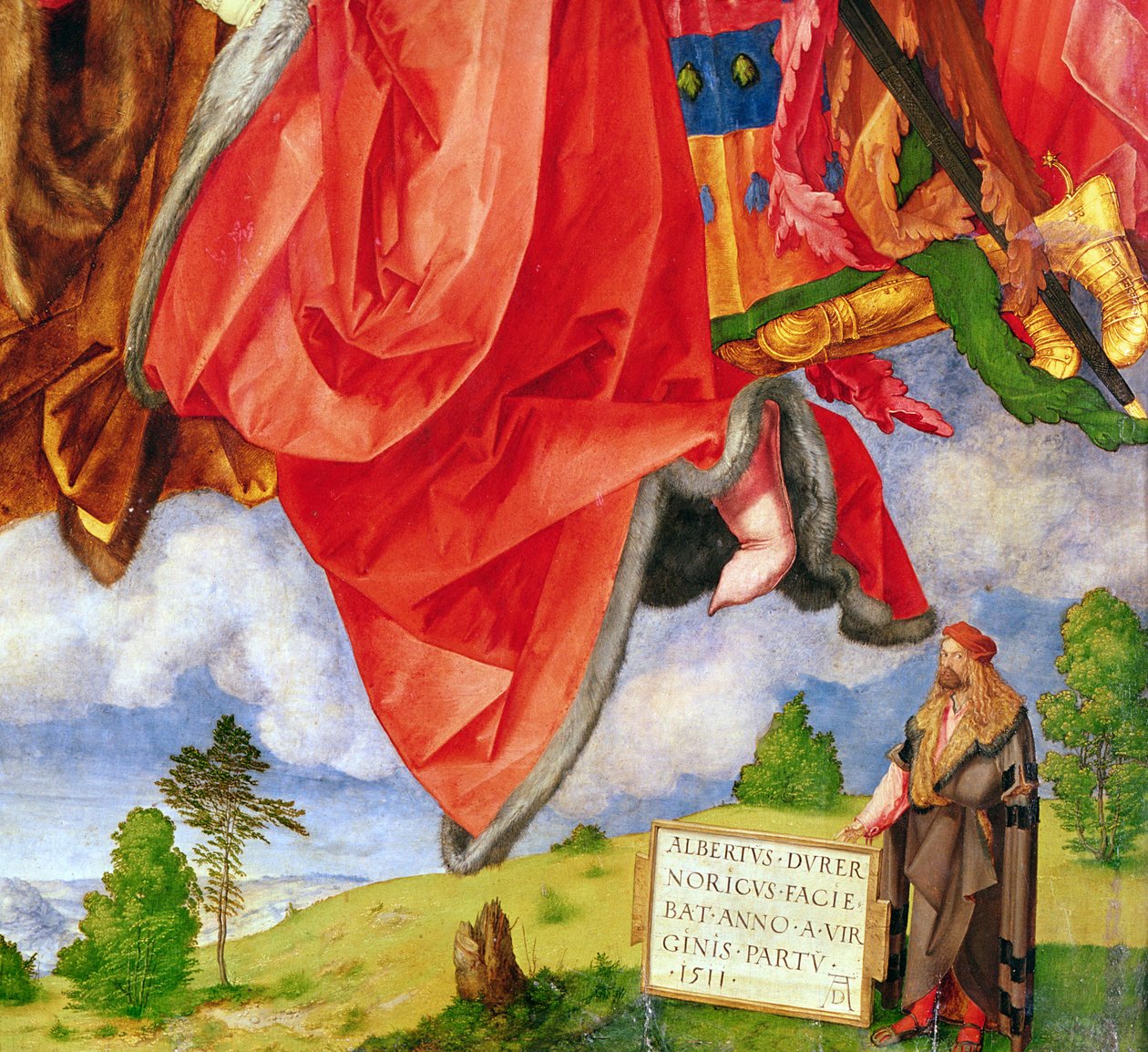 A Landauer-oltárkép, Mindenszentek napja, önarckép részlete, 1511 (68677 részlet) alkotó: Albrecht Dürer
