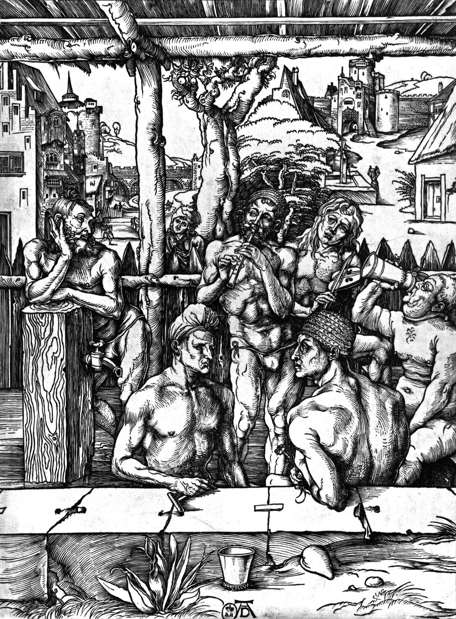 A férfifürdő, 1498 körül alkotó: Albrecht Dürer