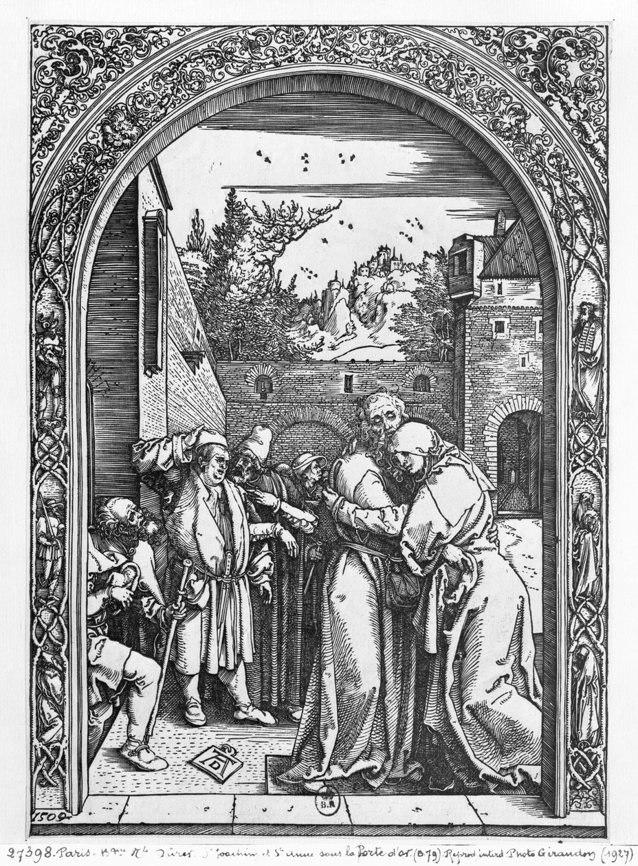 Szent Anna és Szent Joachim találkozása az Aranykapunál, a Szűz élete sorozatból, 1504 alkotó: Albrecht Dürer