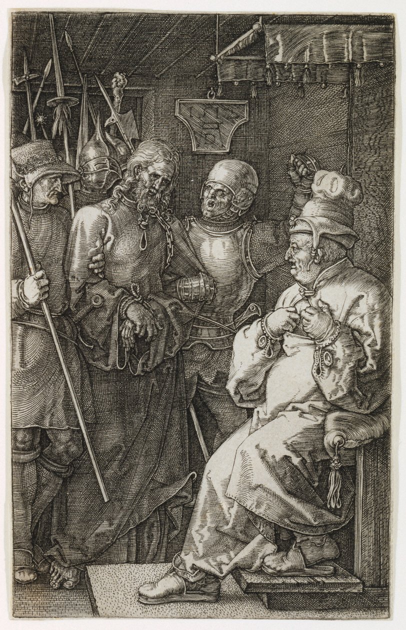 Krisztus Kajafás előtt, 1512 alkotó: Albrecht Dürer