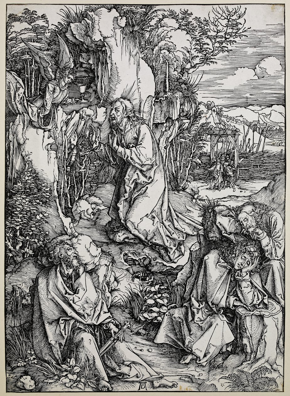 Krisztus az olajbogyók hegyén, 149699 (fametszet néhány régi javítással tintával) alkotó: Albrecht Dürer