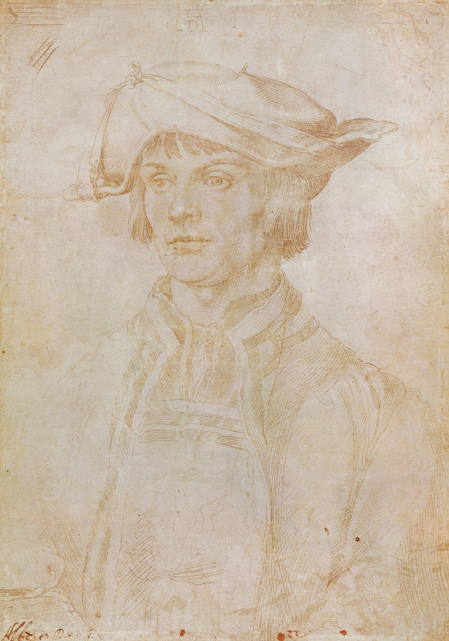 Lucas van Leyden (1494-1533) holland festő és metsző portréja, 1521 (ezüsthegyű rajz papírra) alkotó: Albrecht Dürer