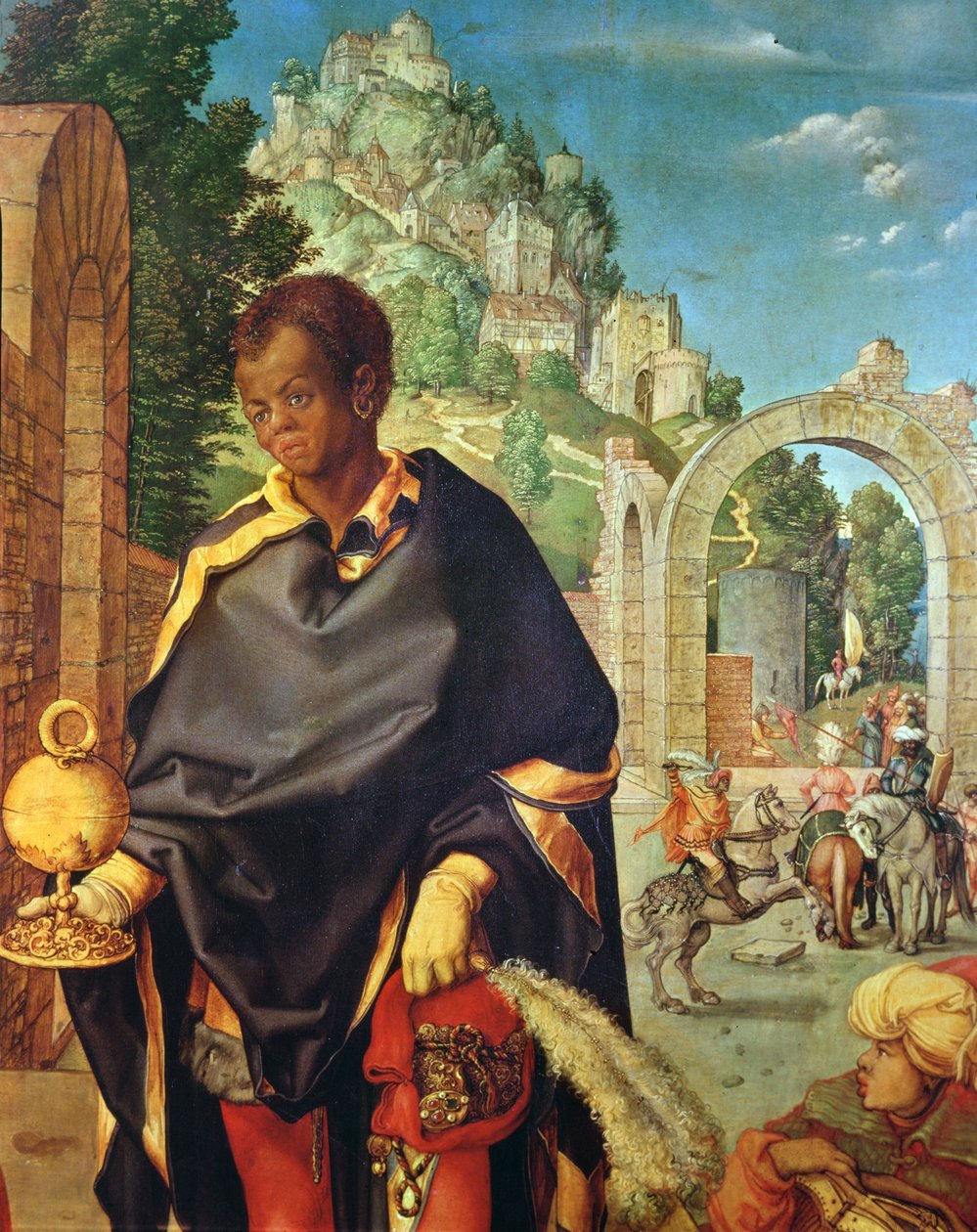 A mágusok imádása Baltazár részlete, 1504 olaj, tábla alkotó: Albrecht Dürer