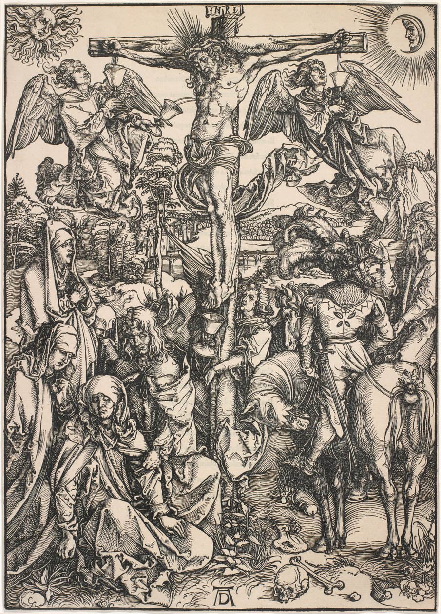 A keresztre feszítés, A nagy passióból, 1497-99 alkotó: Albrecht Dürer