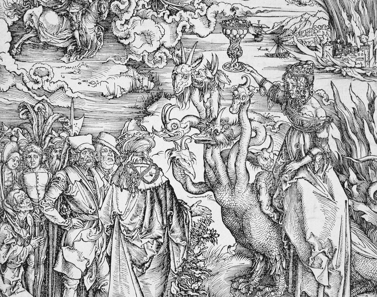 Isteni Szent János kinyilatkoztatása vagy az Apokalipszis (részlet) alkotó: Albrecht Dürer