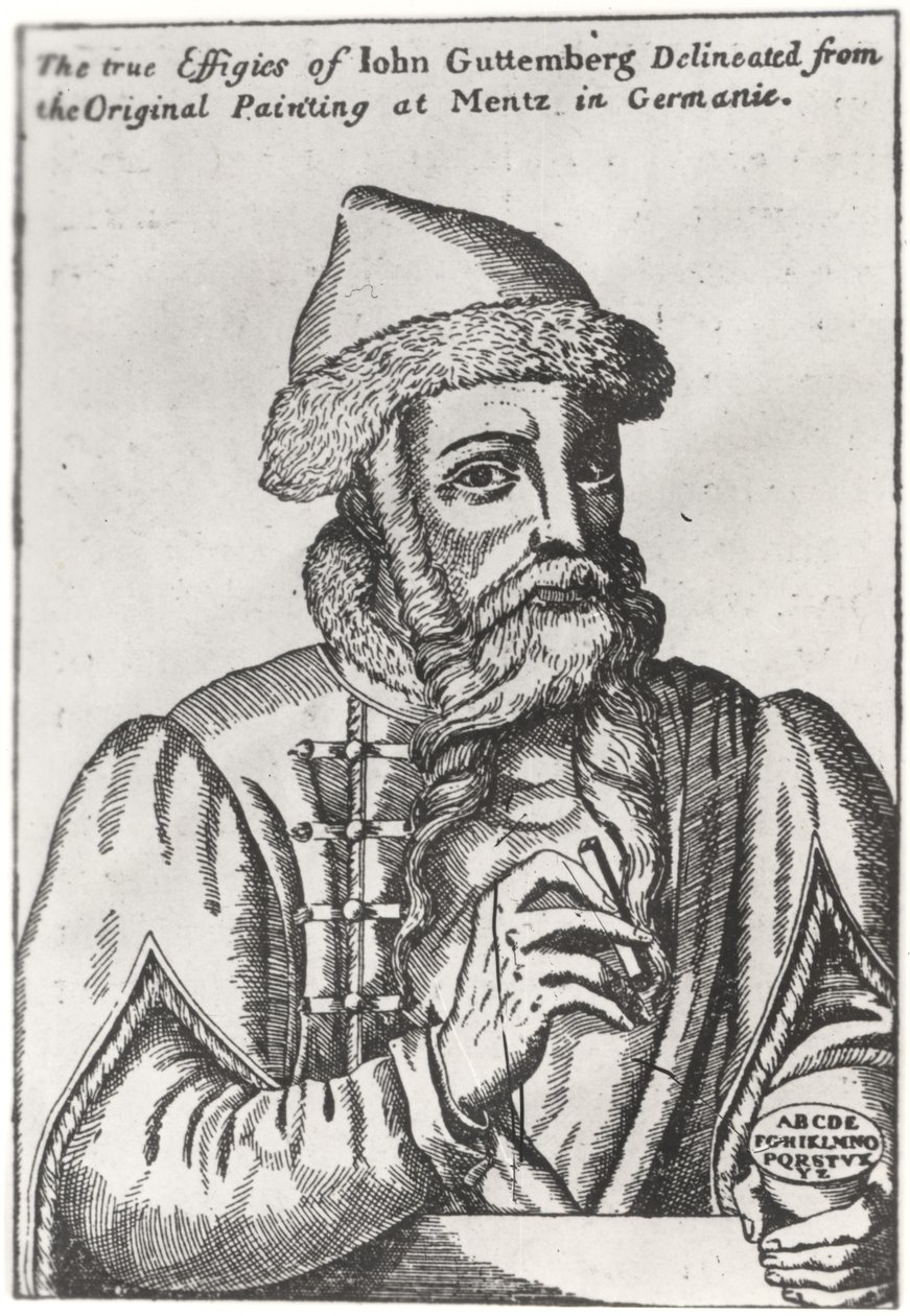 Johannes Gutenberg portréja (1400-68 körül) alkotó: Albrecht Mentz