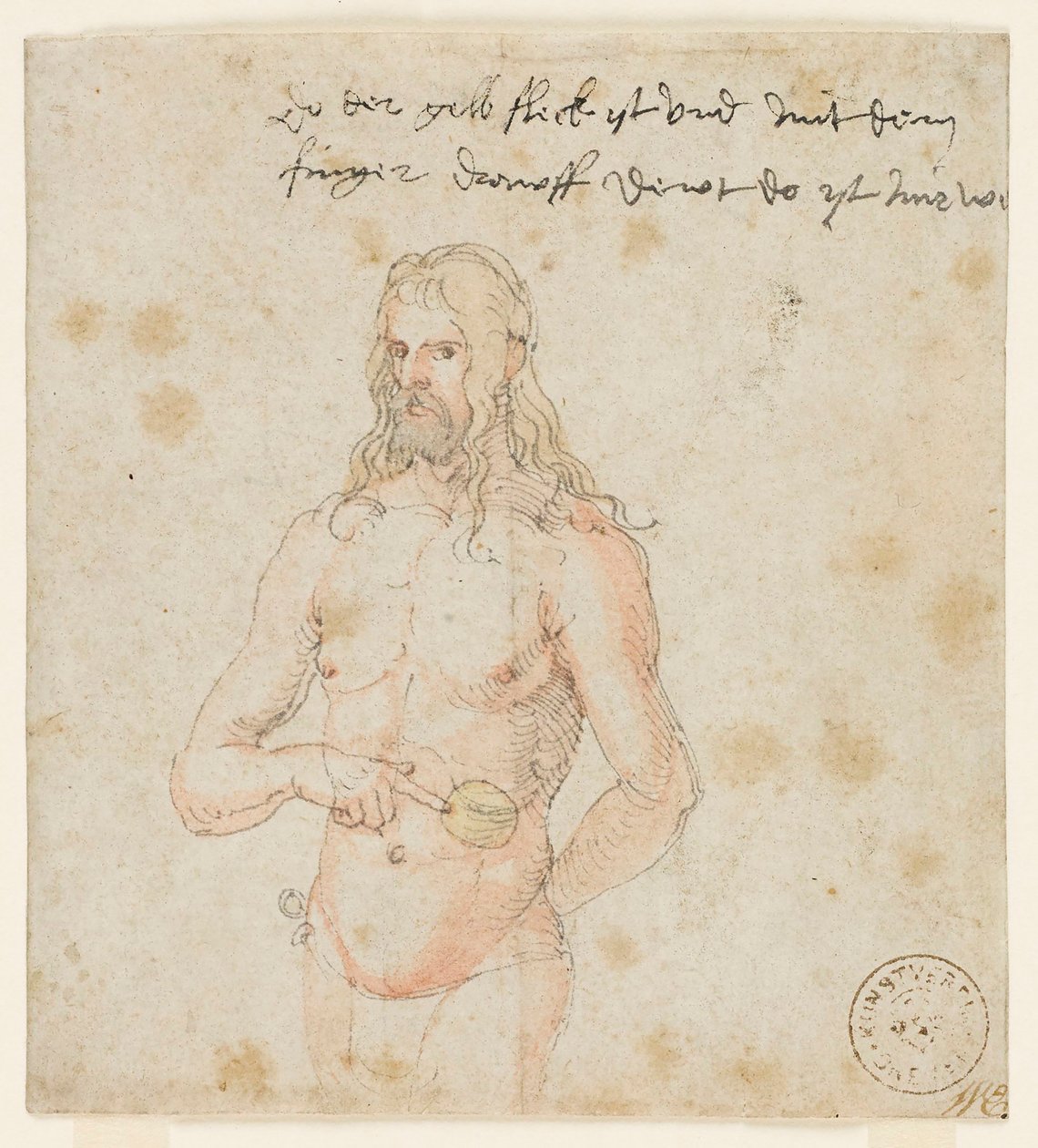 Önarckép, beteg, 1506-07 körül (barna toll és akvarell) alkotó: Albrecht (attr. to) Durer or Duerer