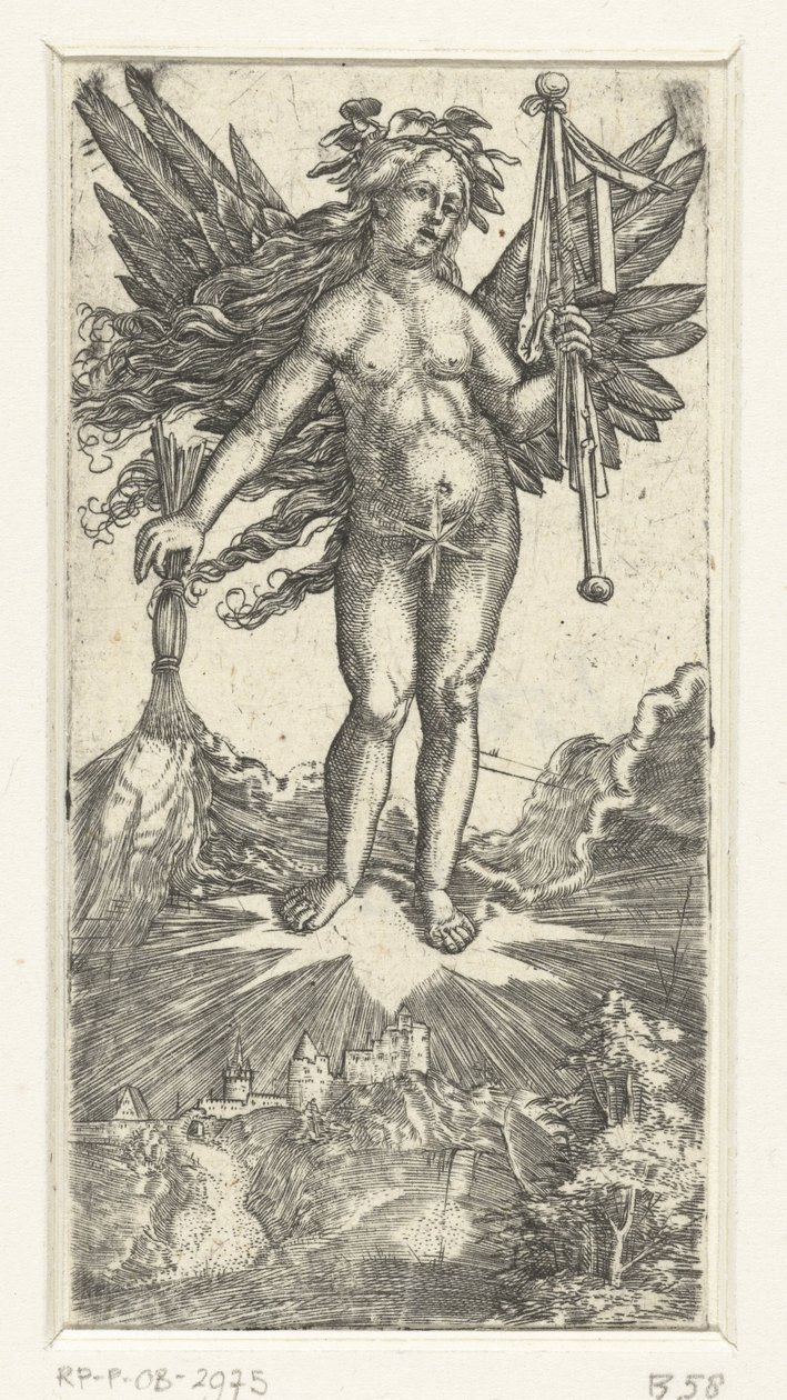 Allegorikus női alak szárnyakkal alkotó: Albrecht Altdorfer