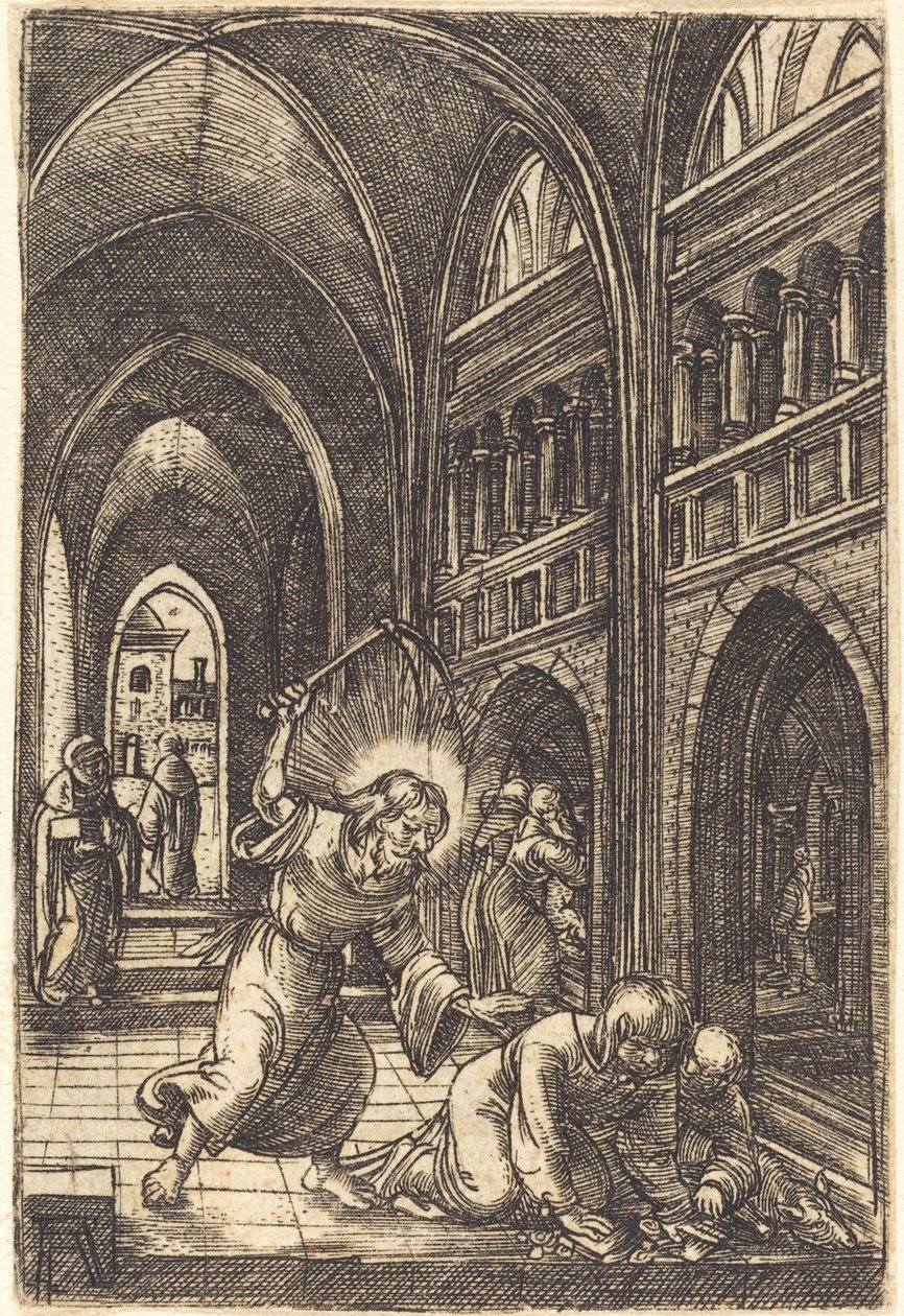 Krisztus elűzi a pénzváltókat alkotó: Albrecht Altdorfer