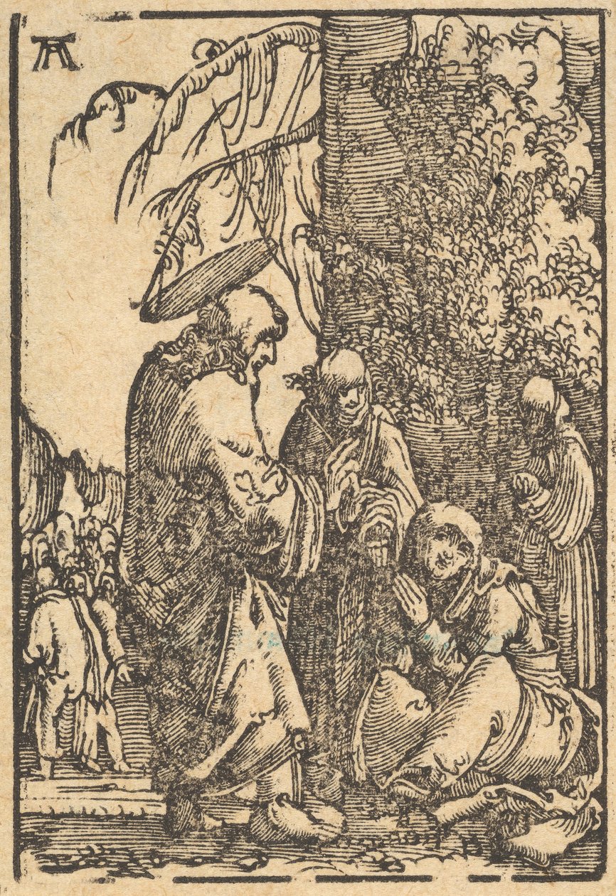 Krisztus búcsút vesz anyjától, az emberiség bukásából és üdvösségéből a ...-n keresztül, kb. 1513. alkotó: Albrecht Altdorfer