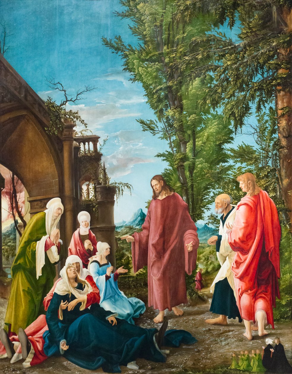 Krisztus búcsúzik anyjától, 1520 körül (olaj, mész) alkotó: Albrecht Altdorfer