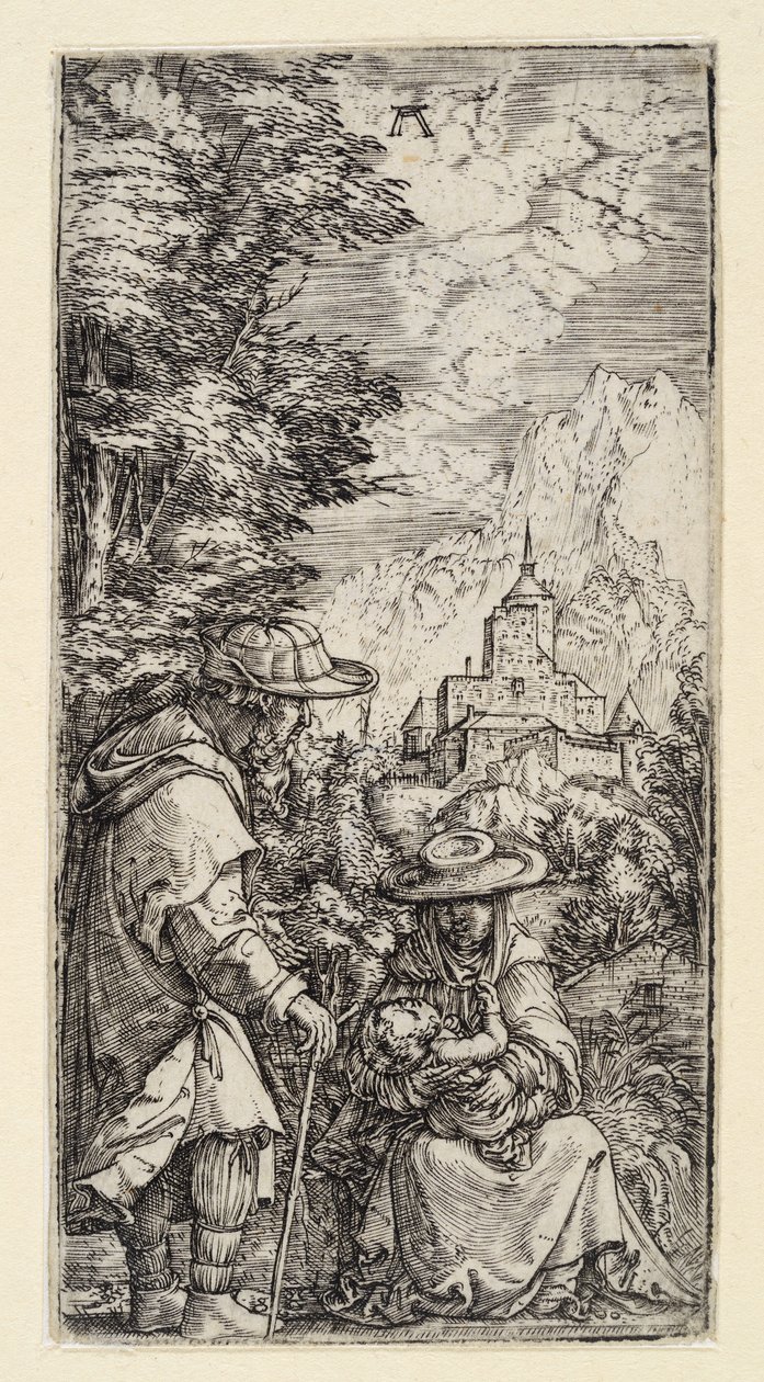 A nyugalom az Egyiptomba vezető menekülés során alkotó: Albrecht Altdorfer