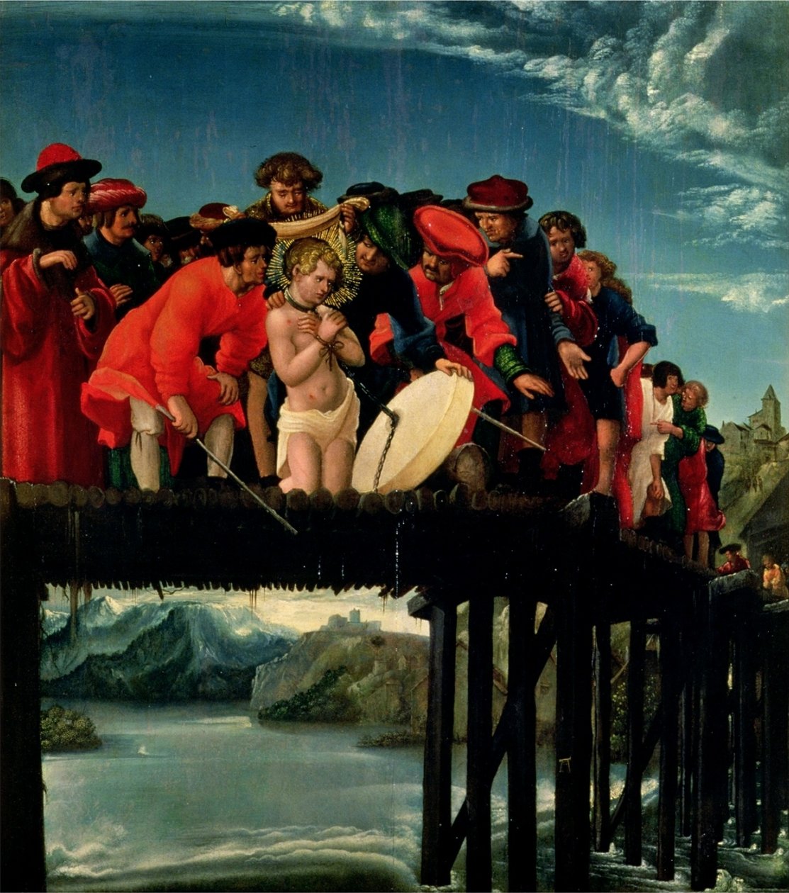 Német: Brückensturz des hl. Florian Szent Flórián mártíromsága alkotó: Albrecht Altdorfer