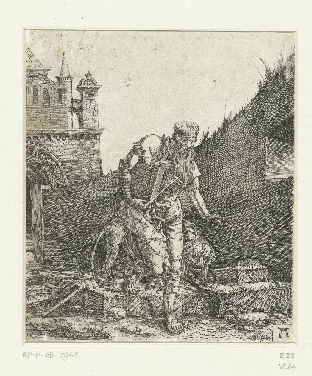 Szent Jeromos egy templom udvarában alkotó: Albrecht Altdorfer