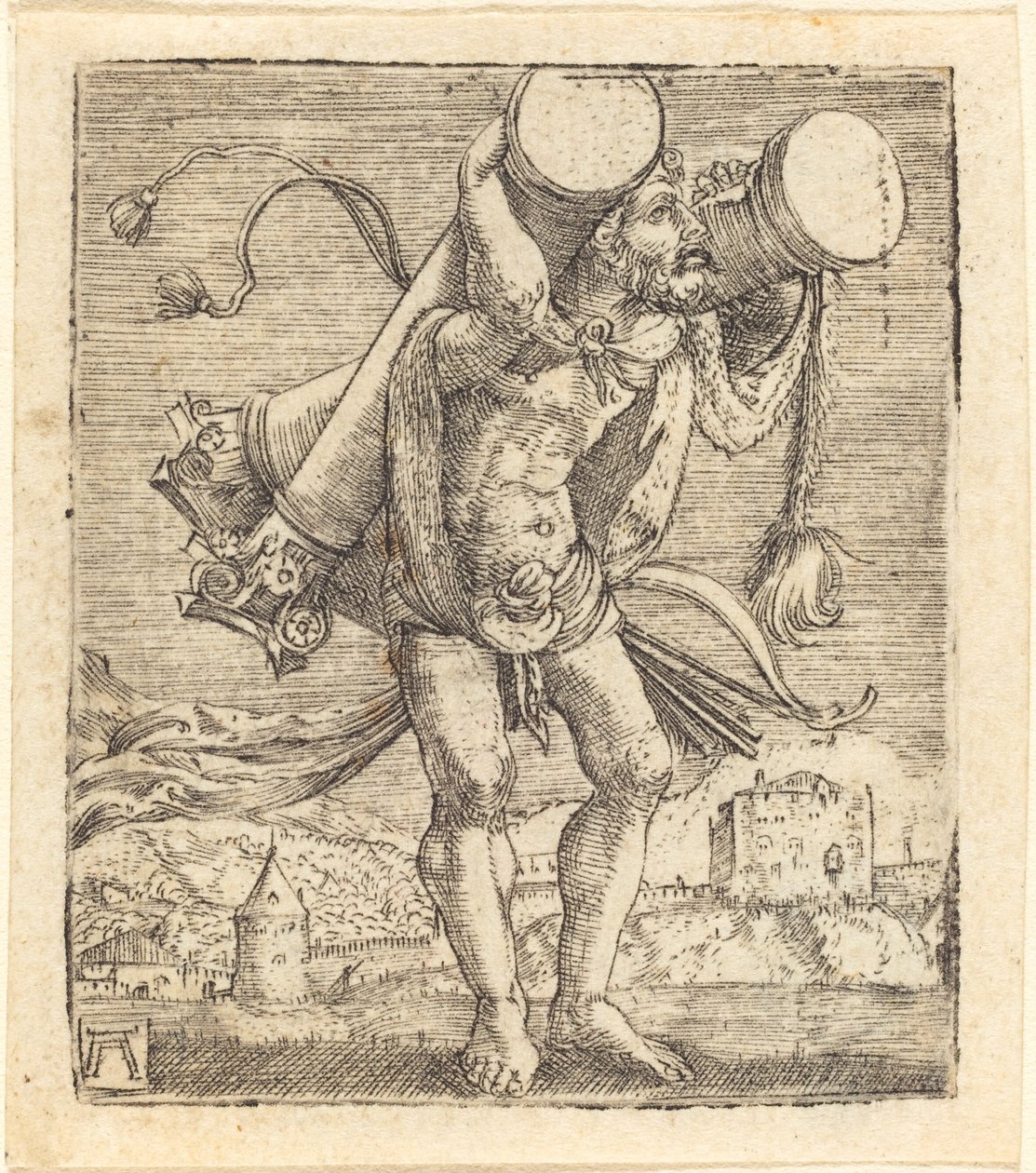 A Gades-oszlopot viselő Herkules alkotó: Albrecht Altdorfer