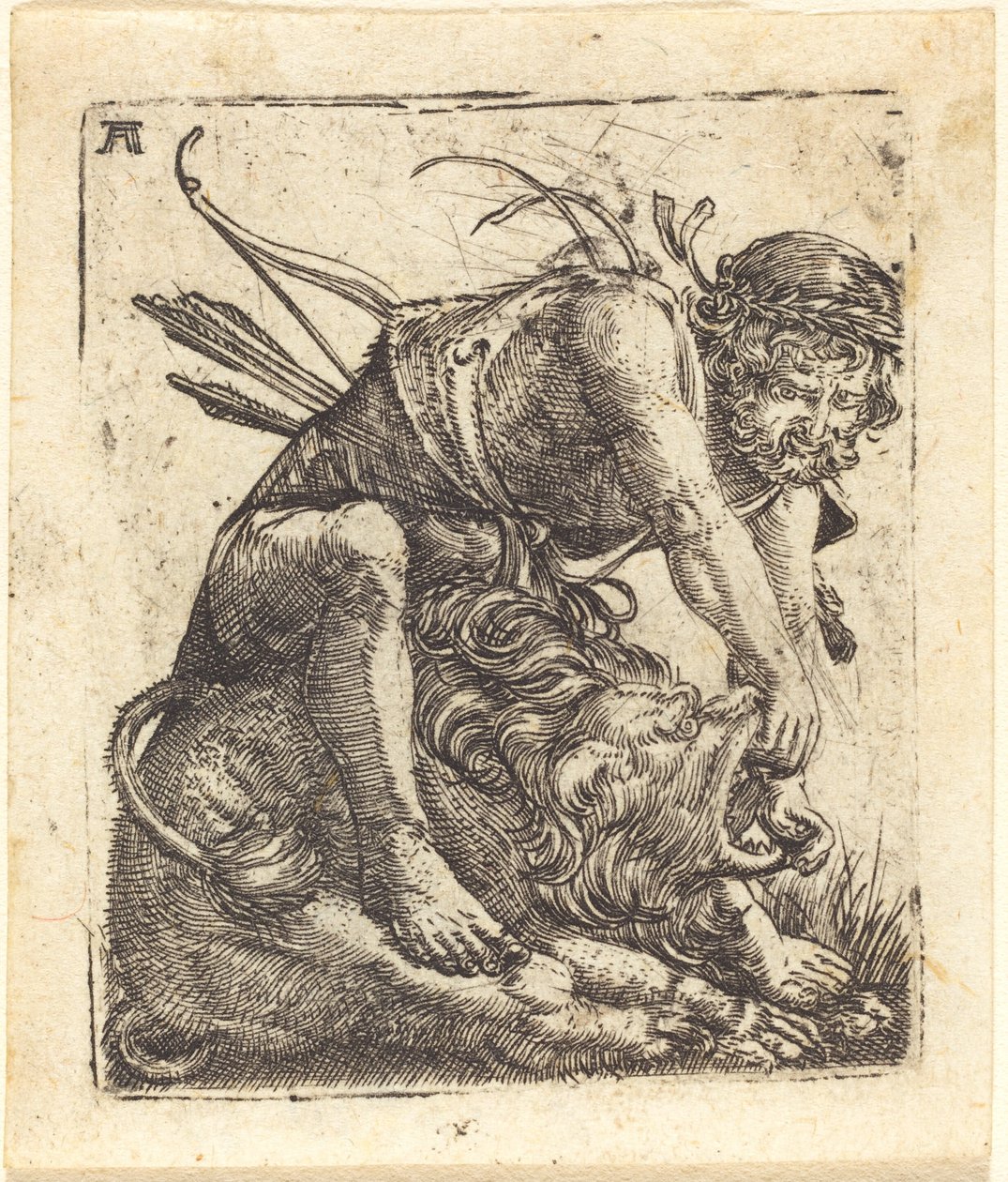 Herkules legyőzi a nemeai oroszlánt alkotó: Albrecht Altdorfer
