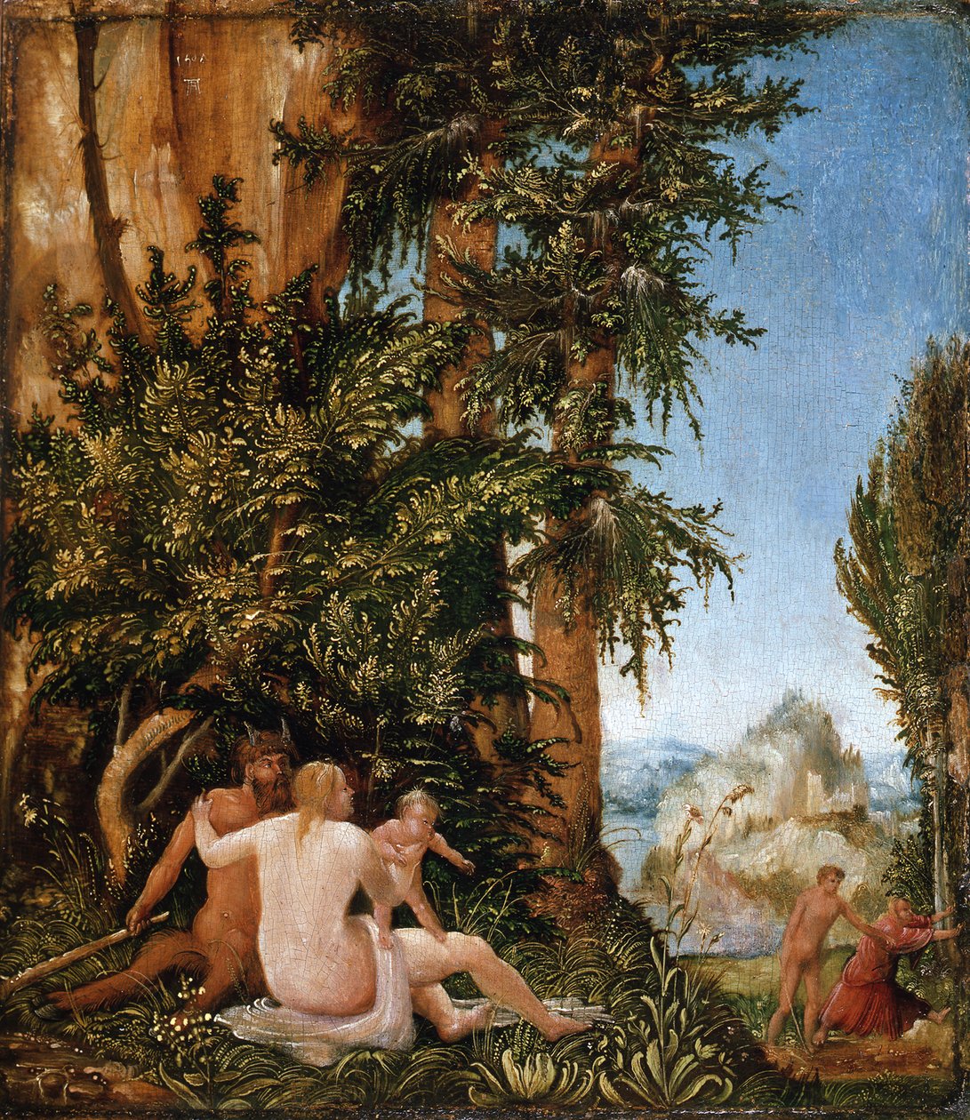 Táj szatírcsaláddal alkotó: Albrecht Altdorfer