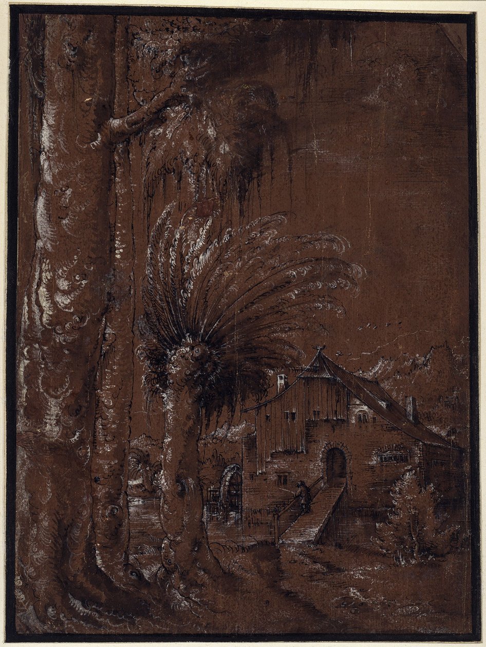 Táj vízimalommal alkotó: Albrecht Altdorfer