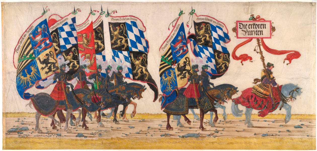 A német hercegek – Albrecht Altdorfer (körülbelül 1480-1538) munkája, ceruza, tus és akvarell, 1515 körül - Albertina, Bécs (Ausztria) alkotó: Albrecht Altdorfer