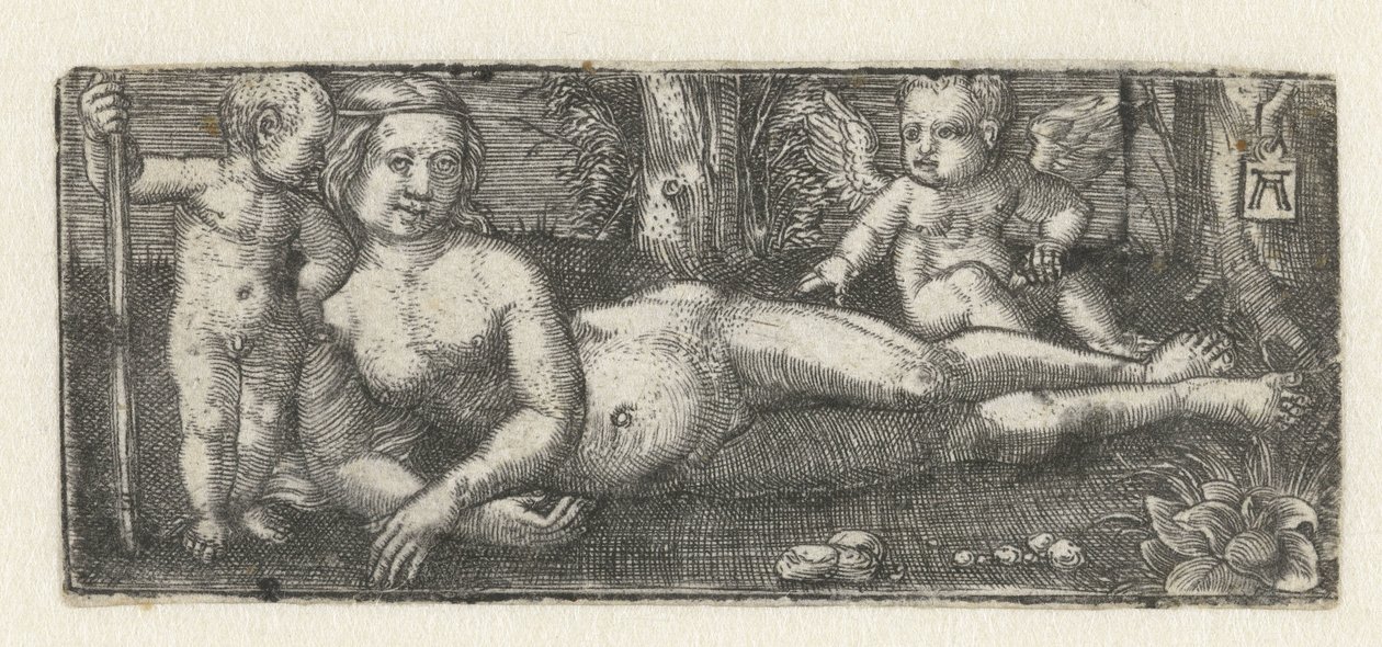 Fekvő Vénusz két puttival alkotó: Albrecht Altdorfer