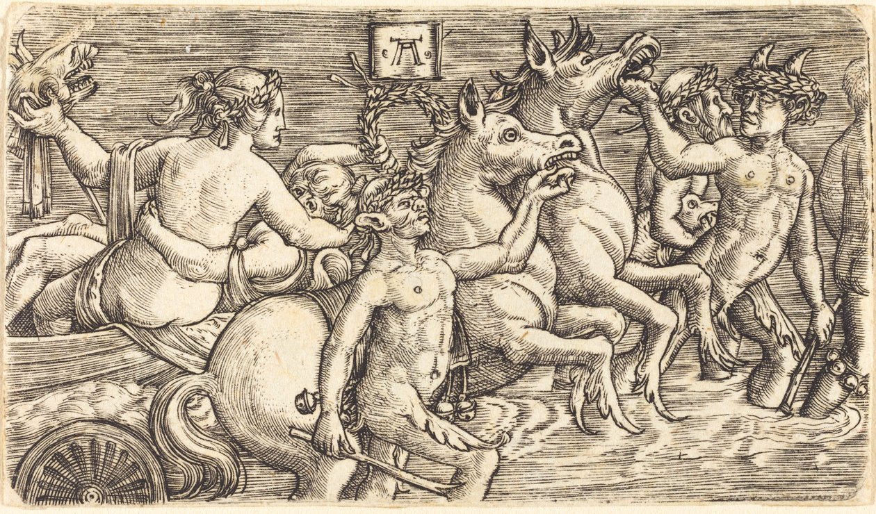 Szerelmesek, akiket Seagods vezet a Triumphon alkotó: Albrecht Altdorfer