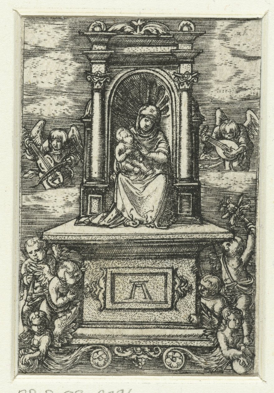Mária gyermekével a trónon Gyönyörű Maria von Regensburg alkotó: Albrecht Altdorfer