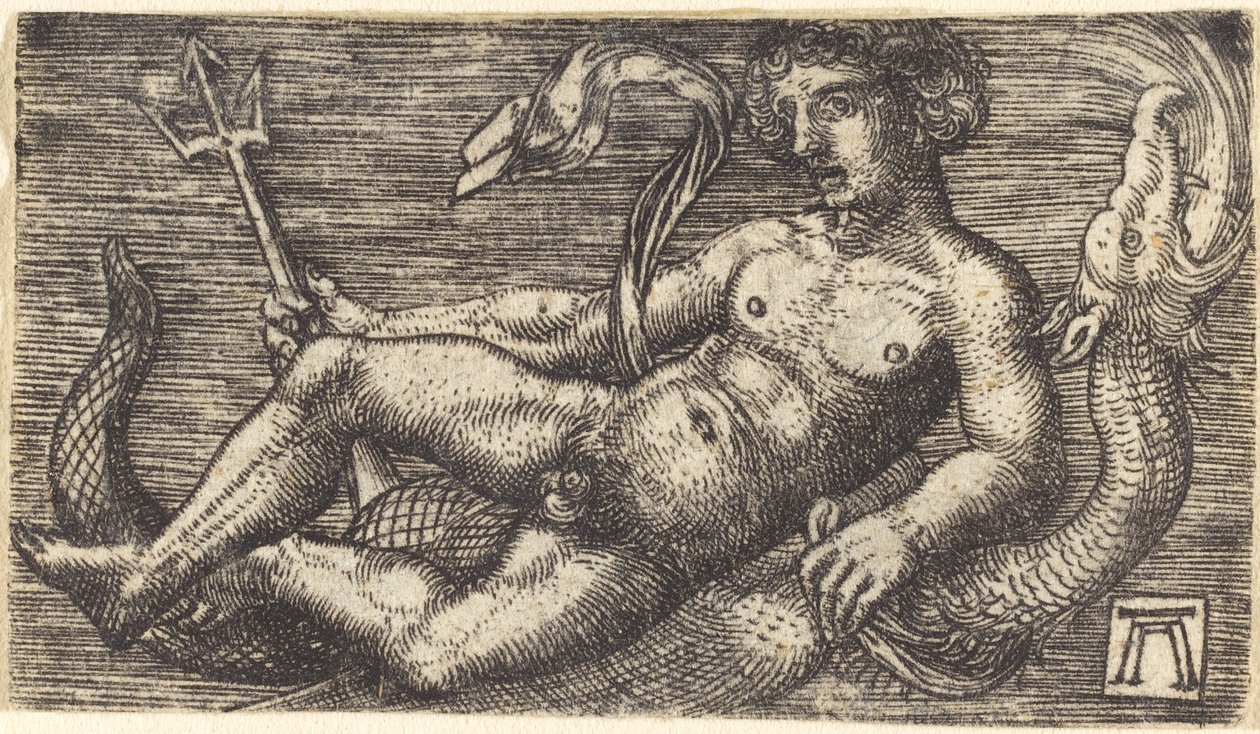 Neptunusz egy tengeri szörnyen alkotó: Albrecht Altdorfer