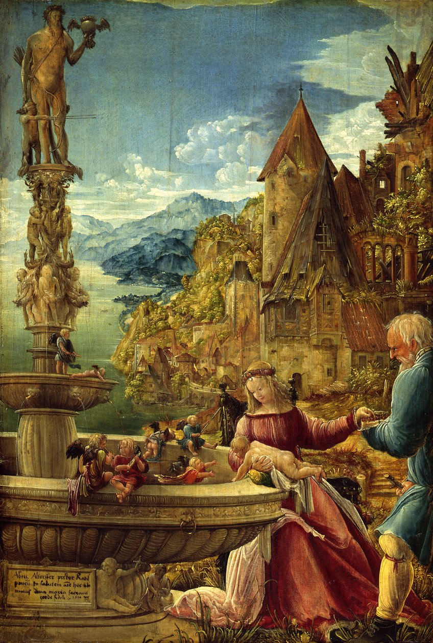 Pihenés az Egyiptomba menekülés közben alkotó: Albrecht Altdorfer