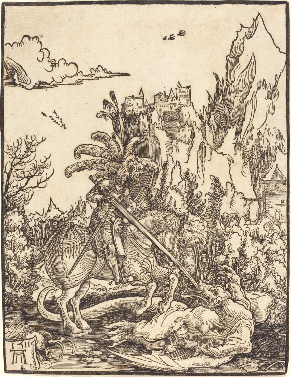 Szent György megöli a sárkányt alkotó: Albrecht Altdorfer