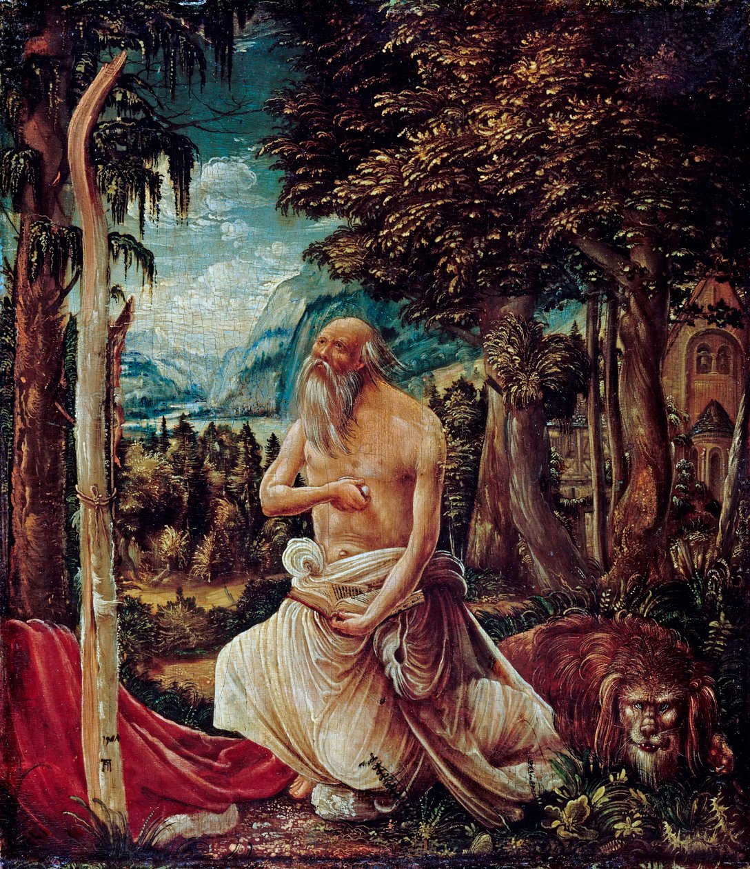 "Bűnbánó Szent Jeromos" (A bűnbánó Szent Jeromos) Albrecht Altdorfer festménye (c 1480-1538) alkotó: Albrecht Altdorfer