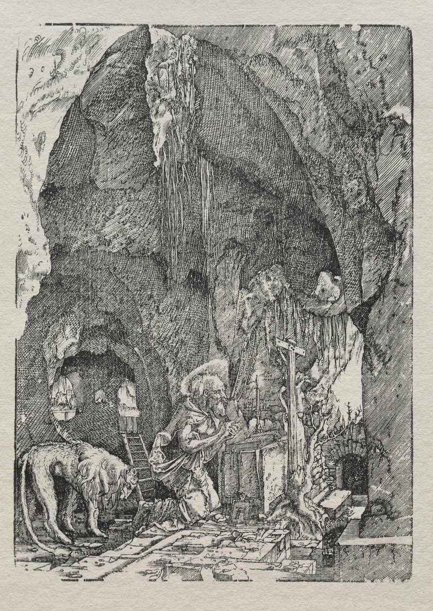 Szent Jeromos a barlangban, c. 1513-15. alkotó: Albrecht Altdorfer