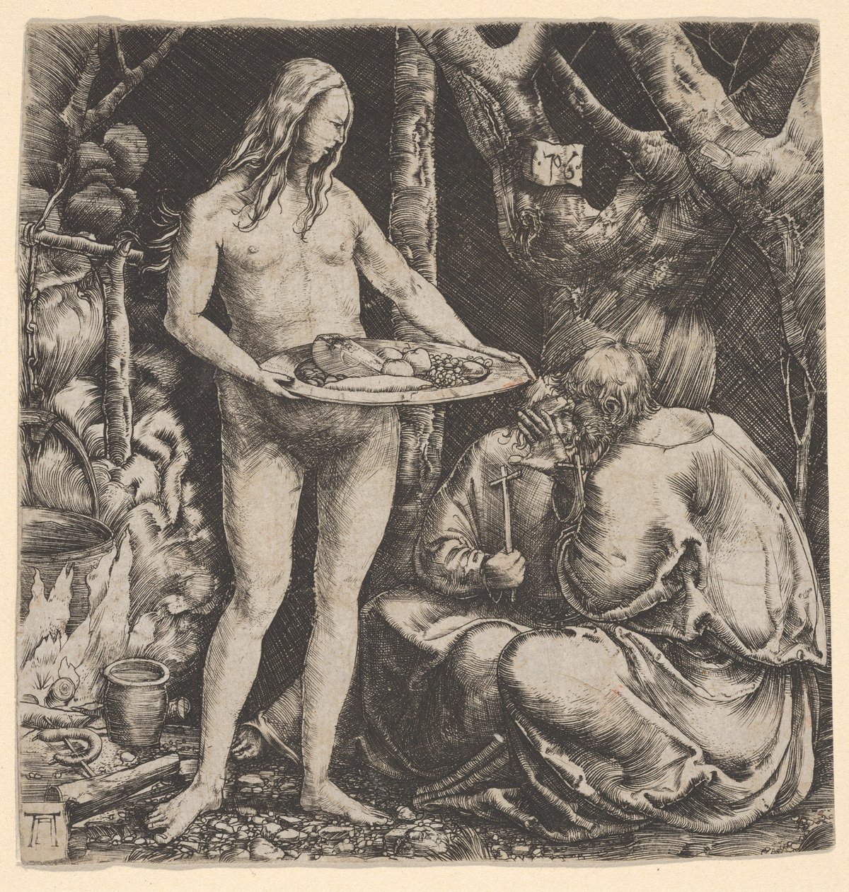 Két remete kísértése alkotó: Albrecht Altdorfer